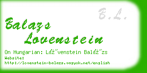 balazs lovenstein business card